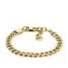 Pulsera Harlow con cadena de textura lineal en acero inoxidable dorado Pulsera Harlow con cadena de textura lineal en acero inoxidable dorado