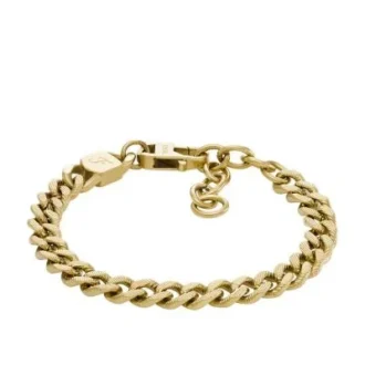 Pulsera Harlow con cadena de textura lineal en acero inoxidable dorado