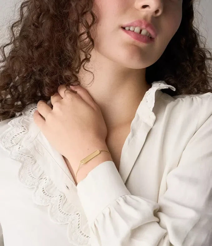 Pulsera identificativa Sadie de acero inoxidable dorado Pulsera identificativa Sadie de acero inoxidable dorado
