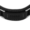 Pulsera Machine de acero inoxidable resistente y correa de cuero acolchado negro Pulsera Machine de acero inoxidable resistente y correa de cuero acolchado negro