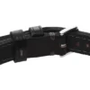 Pulsera Machine de acero inoxidable resistente y correa de cuero acolchado negro Pulsera Machine de acero inoxidable resistente y correa de cuero acolchado negro