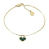 Pulsera Sutton Modern Meadows con cadena y corazón de malaquita reconstituida Pulsera Sutton Modern Meadows con cadena y corazón de malaquita reconstituida