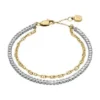 Pulsera tenis Heritage D-Link Glitz de acero inoxidable en dos tonos Pulsera tenis Heritage D-Link Glitz de acero inoxidable en dos tonos