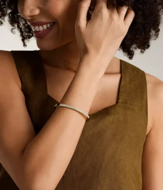 Pulsera tipo esclava Ellis Pavé Glitz de acero inoxidable dorado