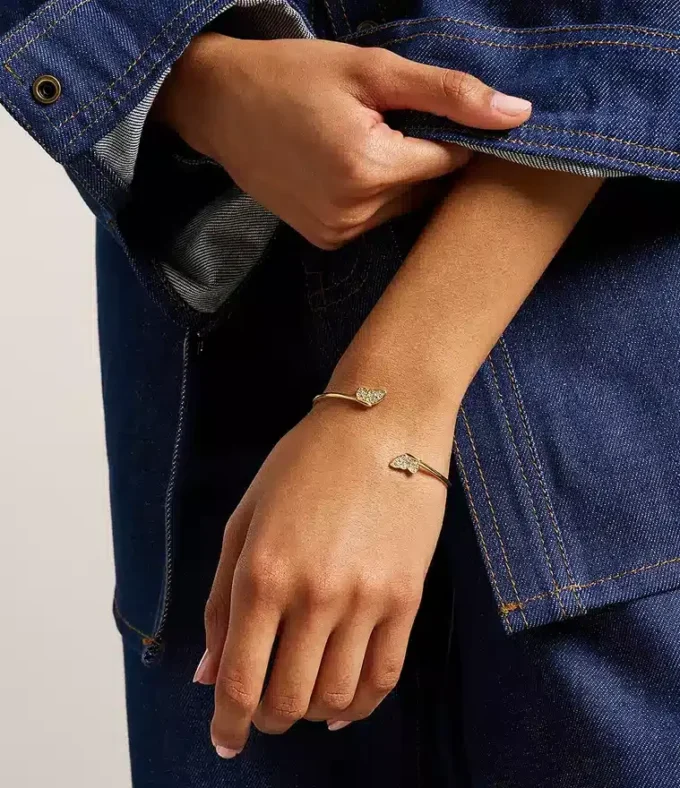Pulsera tipo esclava Sutton Pavé Butterfly en acero inoxidable dorado Pulsera tipo esclava Sutton Pavé Butterfly en acero inoxidable dorado