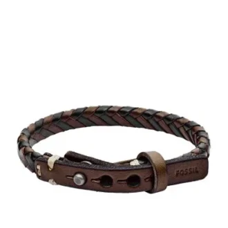 Pulsera trenzada informal vintage Bronson Marrón y negro