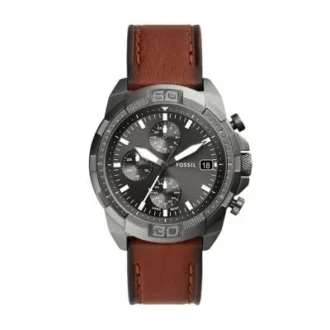 Reloj Bronson Chronograph de cuero marrón LiteHide™