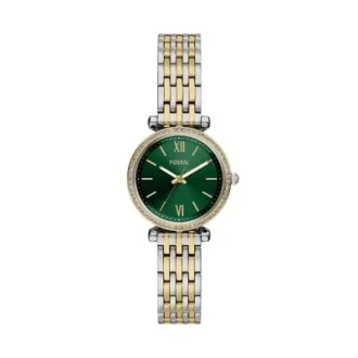 Reloj Carlie de acero inoxidable bicolor con tres agujas