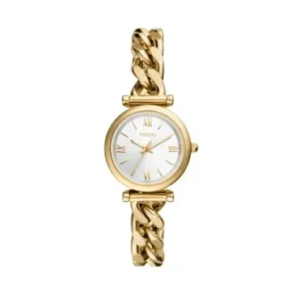 Reloj Carlie de acero inoxidable dorado con tres agujas