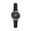 Reloj Carlie Mini de tres agujas con correa de piel negra Reloj Carlie Mini de tres agujas con correa de piel negra