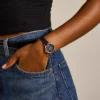 Reloj Carlie Mini de tres agujas con correa de piel negra Reloj Carlie Mini de tres agujas con correa de piel negra