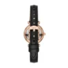 Reloj Carlie Mini de tres agujas con correa de piel negra Reloj Carlie Mini de tres agujas con correa de piel negra