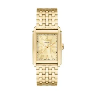 Reloj Carraway de acero inoxidable dorado con tres agujas