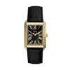 Reloj Carraway de tres agujas con correa de piel de cocodrilo negra