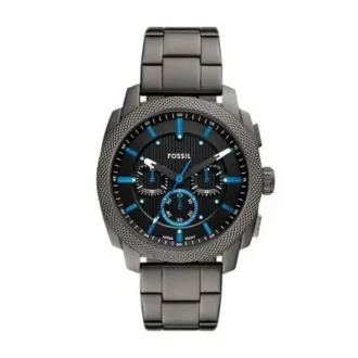 Reloj cronógrafo de acero inoxidable ahumado con mecanismo mecánico
