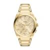 Reloj cronógrafo Everett de acero inoxidable dorado