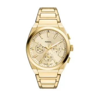 Reloj cronógrafo Everett de acero inoxidable dorado