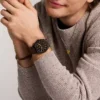 Reloj cronógrafo Everett de cuero marrón