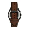 Reloj cronógrafo Everett de cuero marrón
