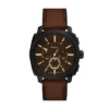 Reloj cronógrafo Machine con correa de cuero marrón