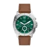 Reloj cronógrafo Privateer de cuero marrón
