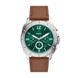 Reloj cronógrafo Privateer de cuero marrón