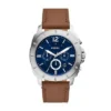 Reloj cronógrafo Privateer de cuero marrón