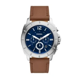 Reloj cronógrafo Privateer de cuero marrón