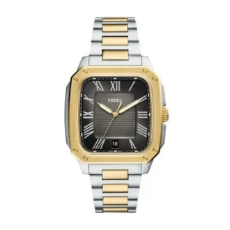 Reloj Crosby de acero inoxidable bicolor con tres agujas y fecha