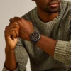 Reloj de cuero LiteHide™ marrón oscuro con tres agujas y fecha Reloj de cuero LiteHide™ marrón oscuro con tres agujas y fecha