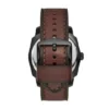 Reloj de cuero LiteHide™ marrón oscuro con tres agujas y fecha Reloj de cuero LiteHide™ marrón oscuro con tres agujas y fecha