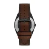 Reloj Everett automático de cuero LiteHide™ marrón oscuro