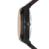Reloj Everett automático de cuero LiteHide™ marrón oscuro