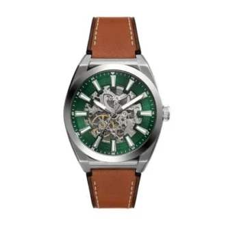 Reloj Everett automático de piel marrón