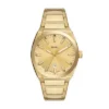 Reloj Everett de acero inoxidable dorado con tres agujas y fecha Reloj Everett de acero inoxidable dorado con tres agujas y fecha