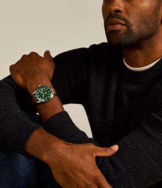 Reloj Fossil Blue Dive de tres agujas con fecha y correa de piel LiteHide™ color canela