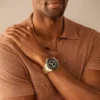 Reloj Fossil Blue GMT de acero inoxidable dorado Reloj Fossil Blue GMT de acero inoxidable dorado
