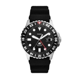 Reloj Fossil Blue GMT de silicona negra