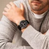 Reloj Fossil Blue GMT de silicona negra