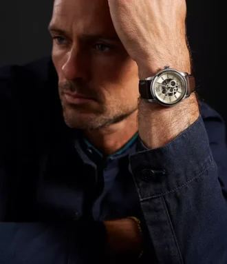 Reloj Fossil Heritage automático con correa de piel marrón