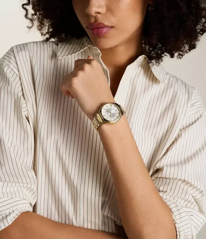 Reloj Gilmore de acero inoxidable dorado con tres agujas y fecha Reloj Gilmore de acero inoxidable dorado con tres agujas y fecha