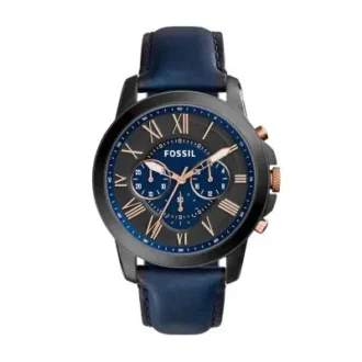 Reloj Grant Cronógrafo de cuero azul marino