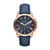 Reloj Grant Cronógrafo de cuero azul marino Reloj Grant Cronógrafo de cuero azul marino