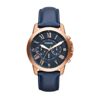 Reloj Grant Cronógrafo de cuero azul marino