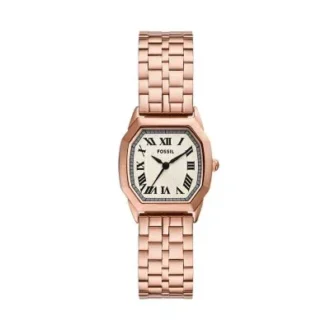 Reloj Harlow de acero inoxidable con tres agujas en tono oro rosa