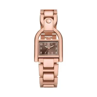 Reloj Harwell de acero inoxidable en tono oro rosa con tres agujas