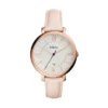Reloj Jacqueline de tres agujas con fecha y correa de piel color rosa Reloj Jacqueline de tres agujas con fecha y correa de piel color rosa