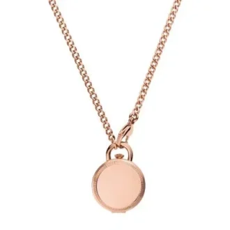 Reloj Jacqueline de tres agujas en acero inoxidable tono oro rosa con medallón Reloj Jacqueline de tres agujas en acero inoxidable tono oro rosa con medallón