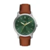 Reloj minimalista de tres agujas con correa de piel marrón Reloj minimalista de tres agujas con correa de piel marrón