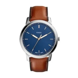 Reloj minimalista y delgado de tres agujas con correa de cuero marrón claro